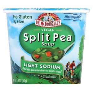 Dr. McDougall's Right Foods Soup Cups  Light Sodium  Split Pea  Gluten Free - 6 x 1.9 ozs.