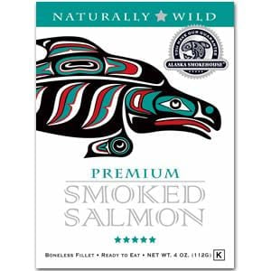 Alaska Smokehouse Smoked Salmon  Natural  in Gift Box - 12 x 4 ozs.