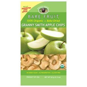 Bare Fruit Apple Chips  Granny Smith  Dried  Organic - 12 x 2.2 ozs.