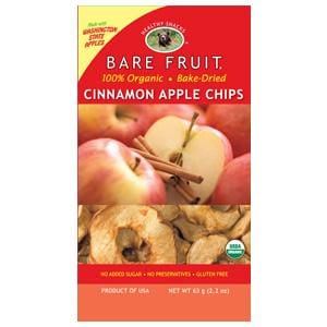 Bare Fruit Apple Chips  Cinnamon  Dried  Organic - 12 x 2.2 ozs.