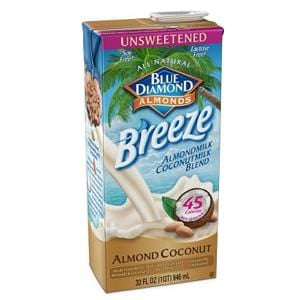 Blue Diamond Almond Coconut Breeze  Unsweetened Original - 12 x 32 ozs.