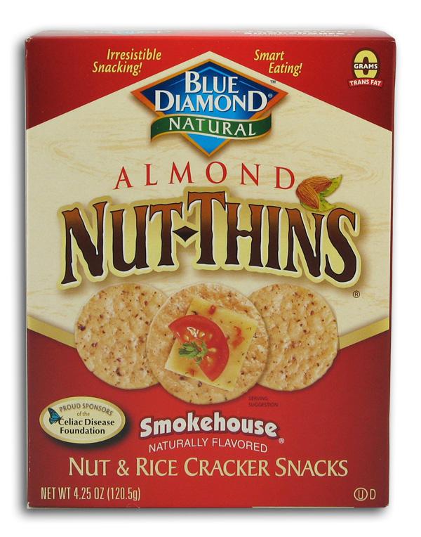 Blue Diamond Almond Nut Thins Smokehouse - 12 x 4.25 ozs.