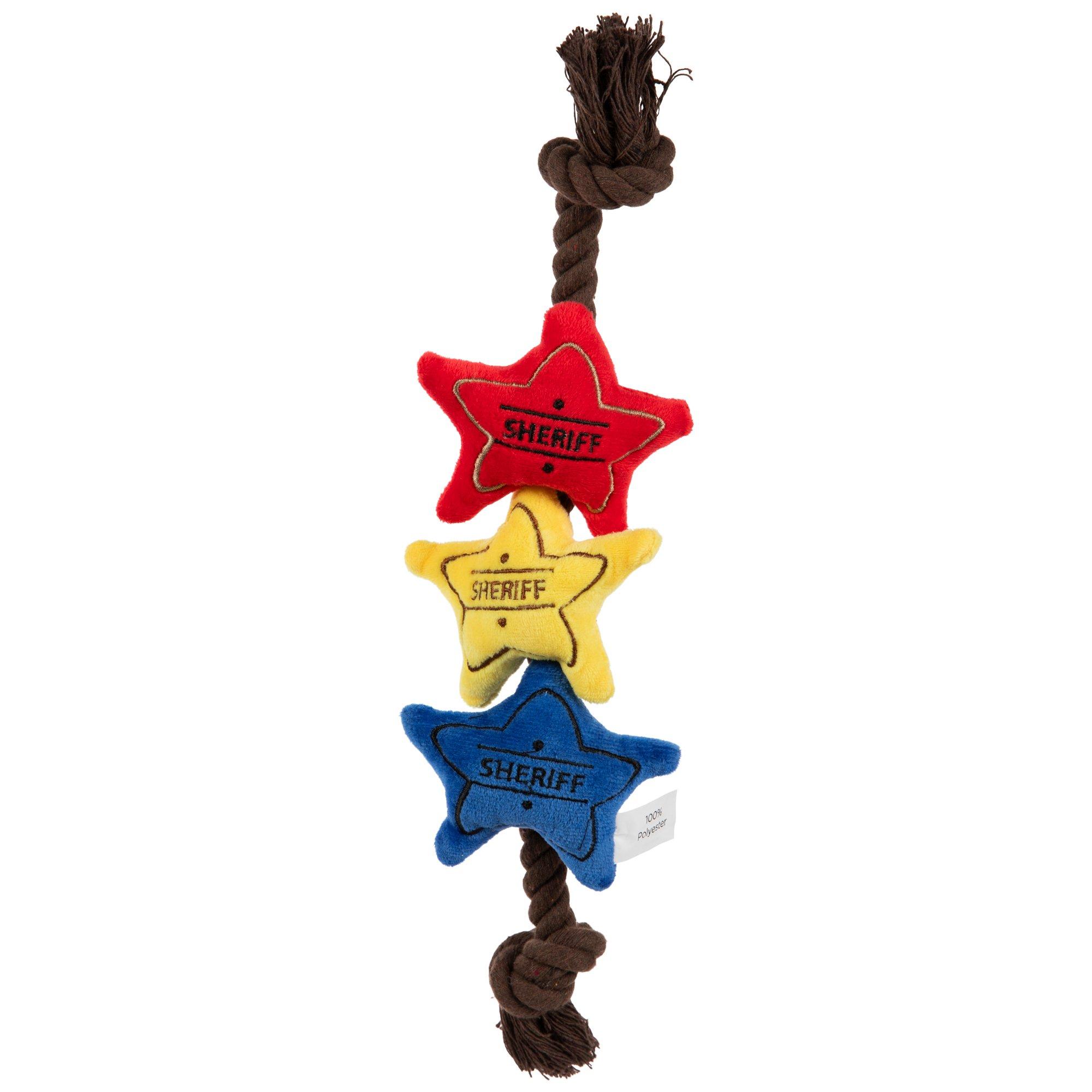 Badges Plush & Rope Dog Toy