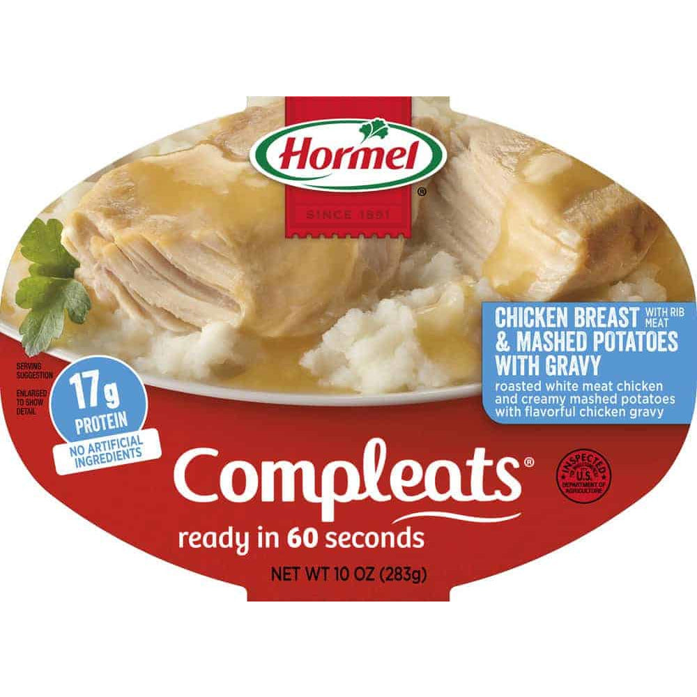 (6 pack) Hormel Compleats Chicken Breast with Rib Meat and Mashed Potatoes with Gravy  9.5 Ounce