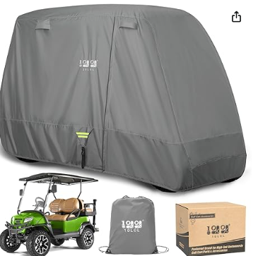 10L0L Heavy Duty Golf Cart Cover for 2/4 Passengers EZGO  Club Car and Yamaha  All Weather Outdoor Protection Weatherproof