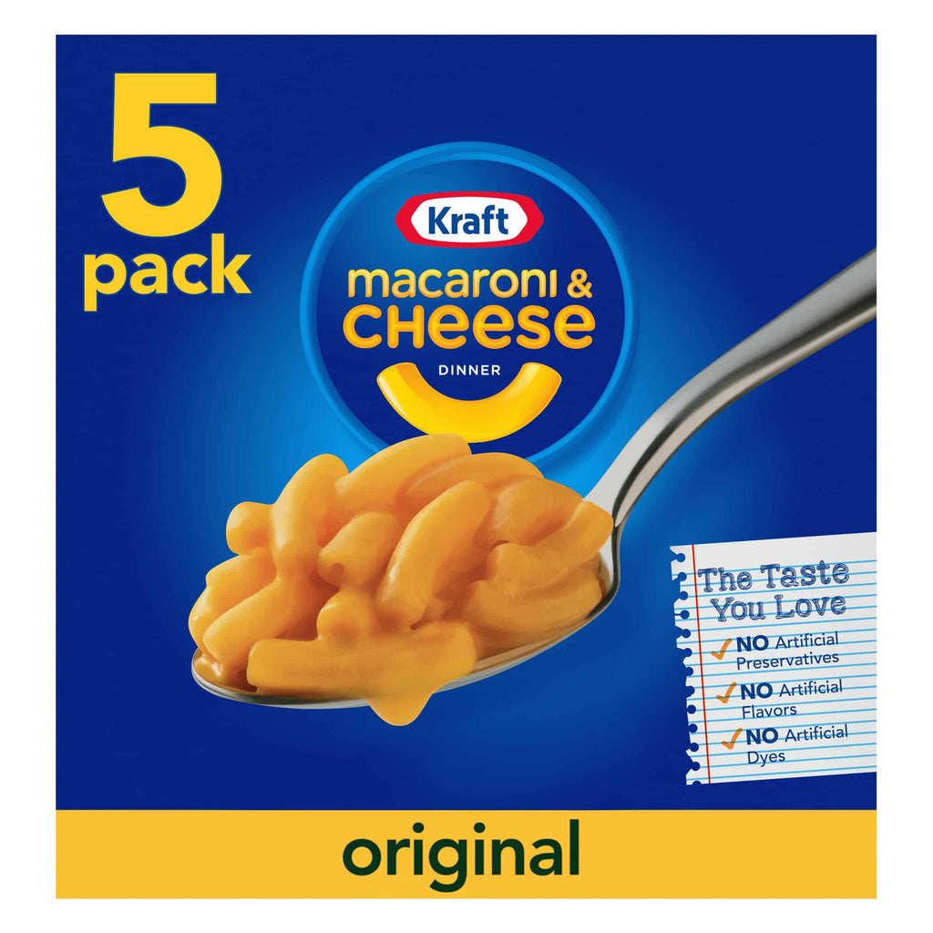 (3Pk) Kraft Original Flavor Mac & Cheese Dinner  5 x 7.25oz Boxes