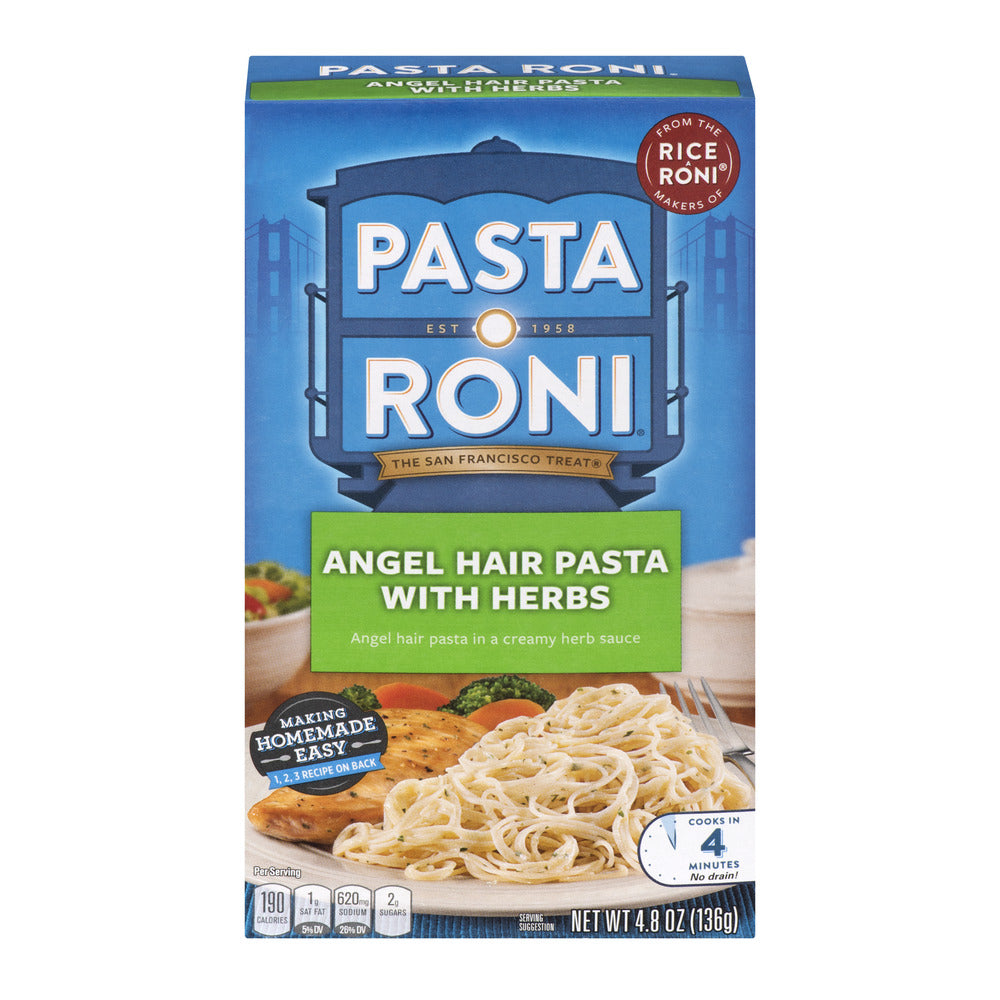 (8 Pack) Pasta Roni Angel Hair Pasta with Herbs  4.8 oz Box