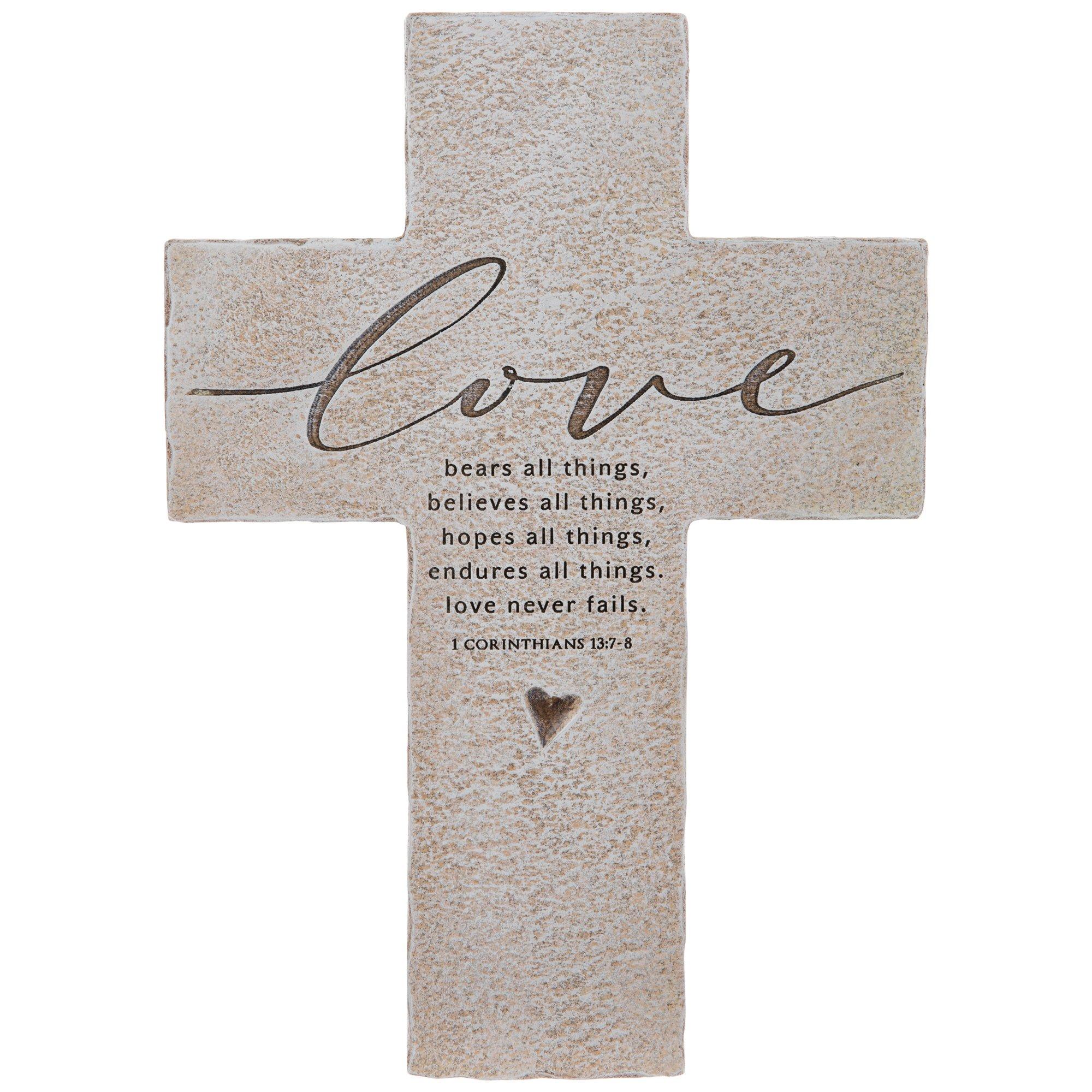 1 Corinthians 13:7-8 Wall Cross