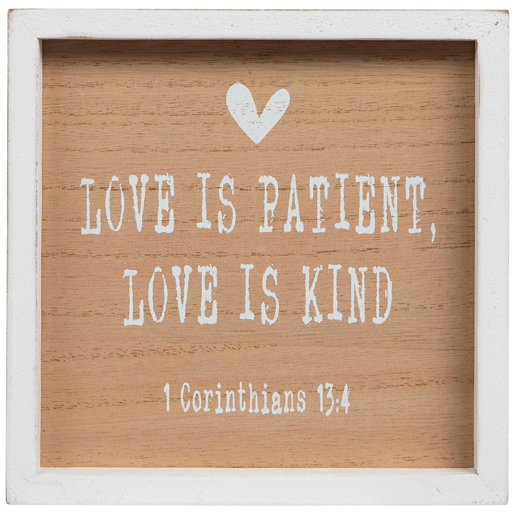 1 Corinthians 13:4 Wood Decor