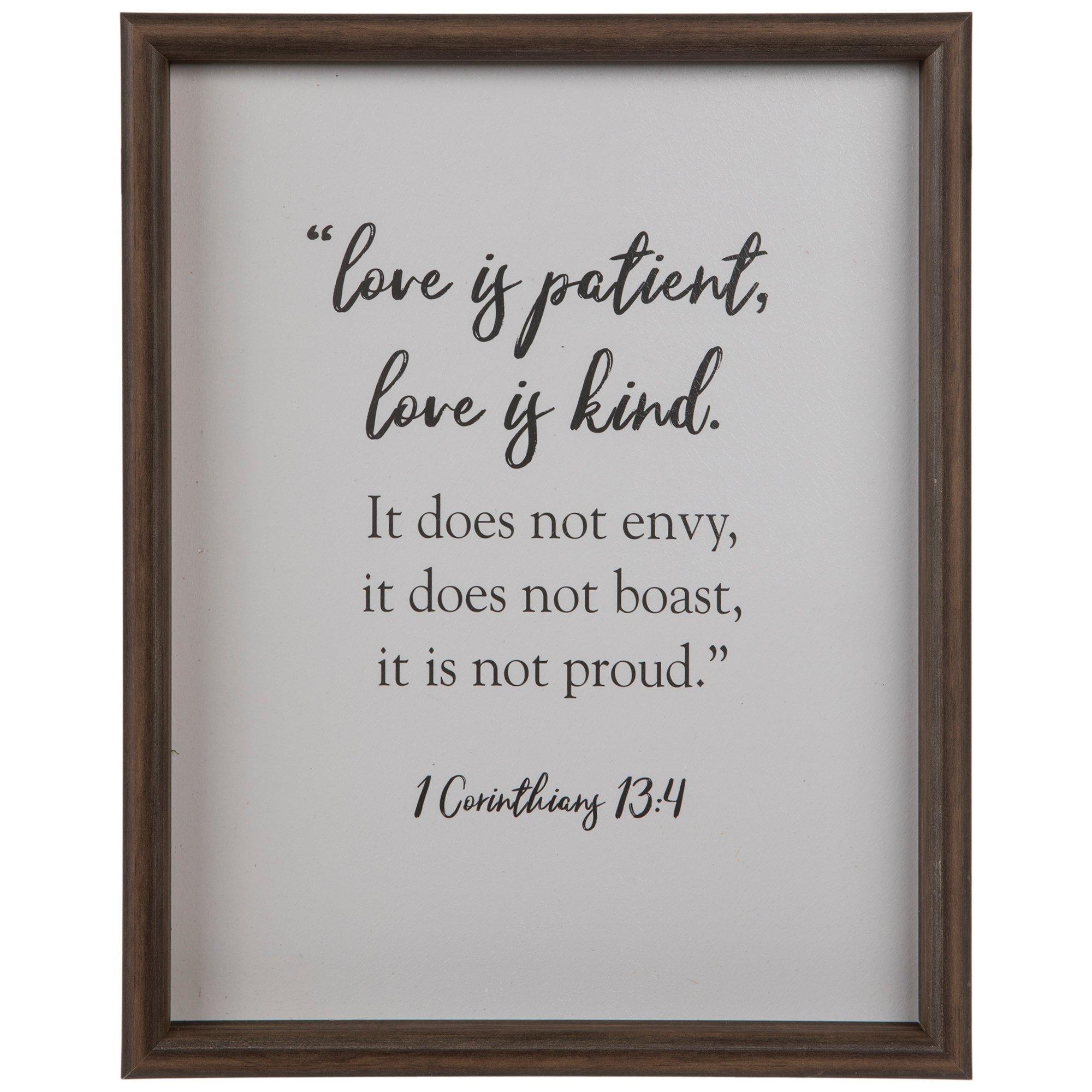 1 Corinthians 13:4 Wood Wall Decor