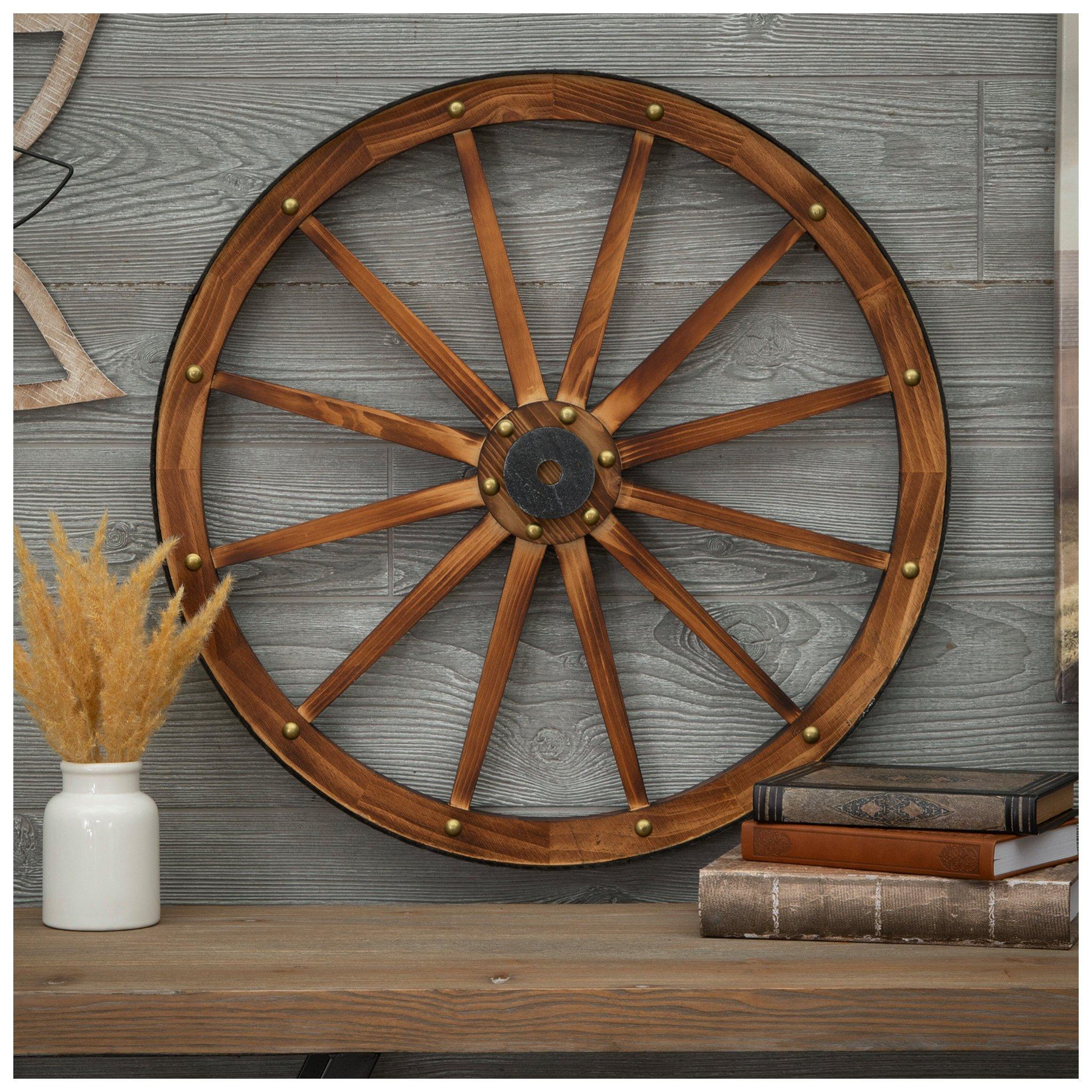 Wagon Wheel Wood Wall Decor