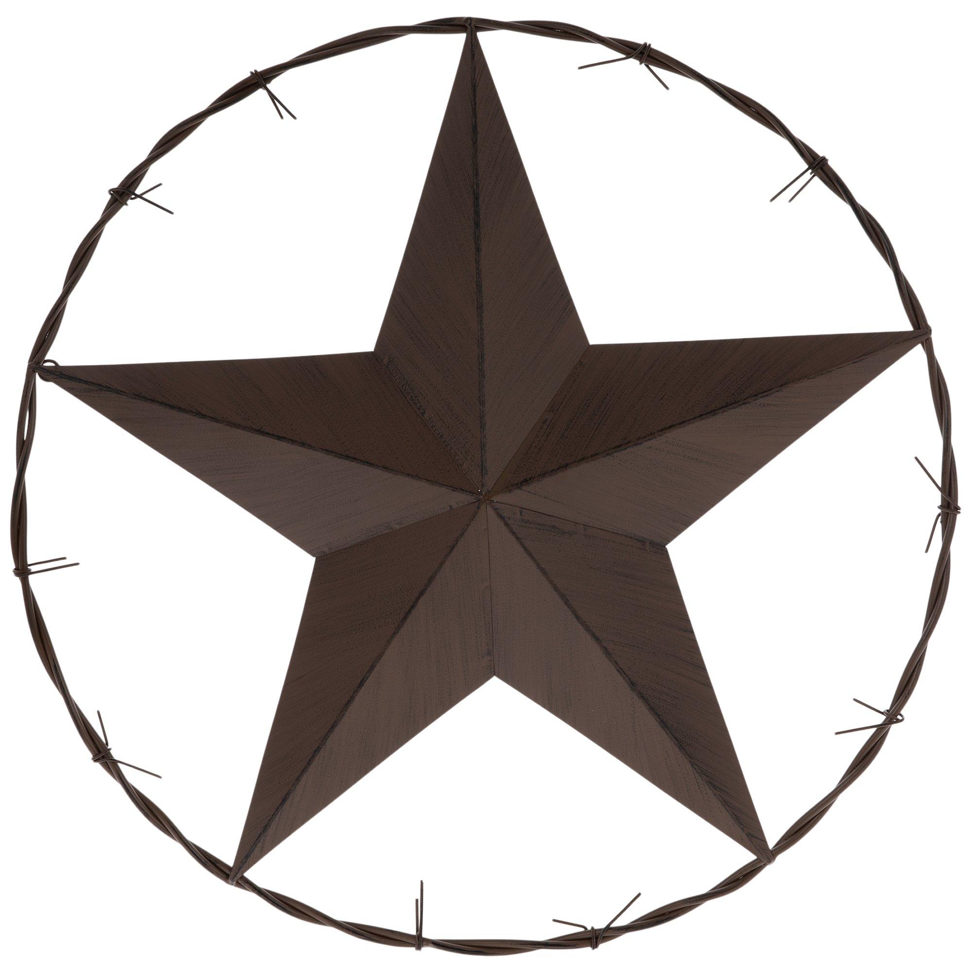 Star & Barbed Wire Circle Metal Wall Decor